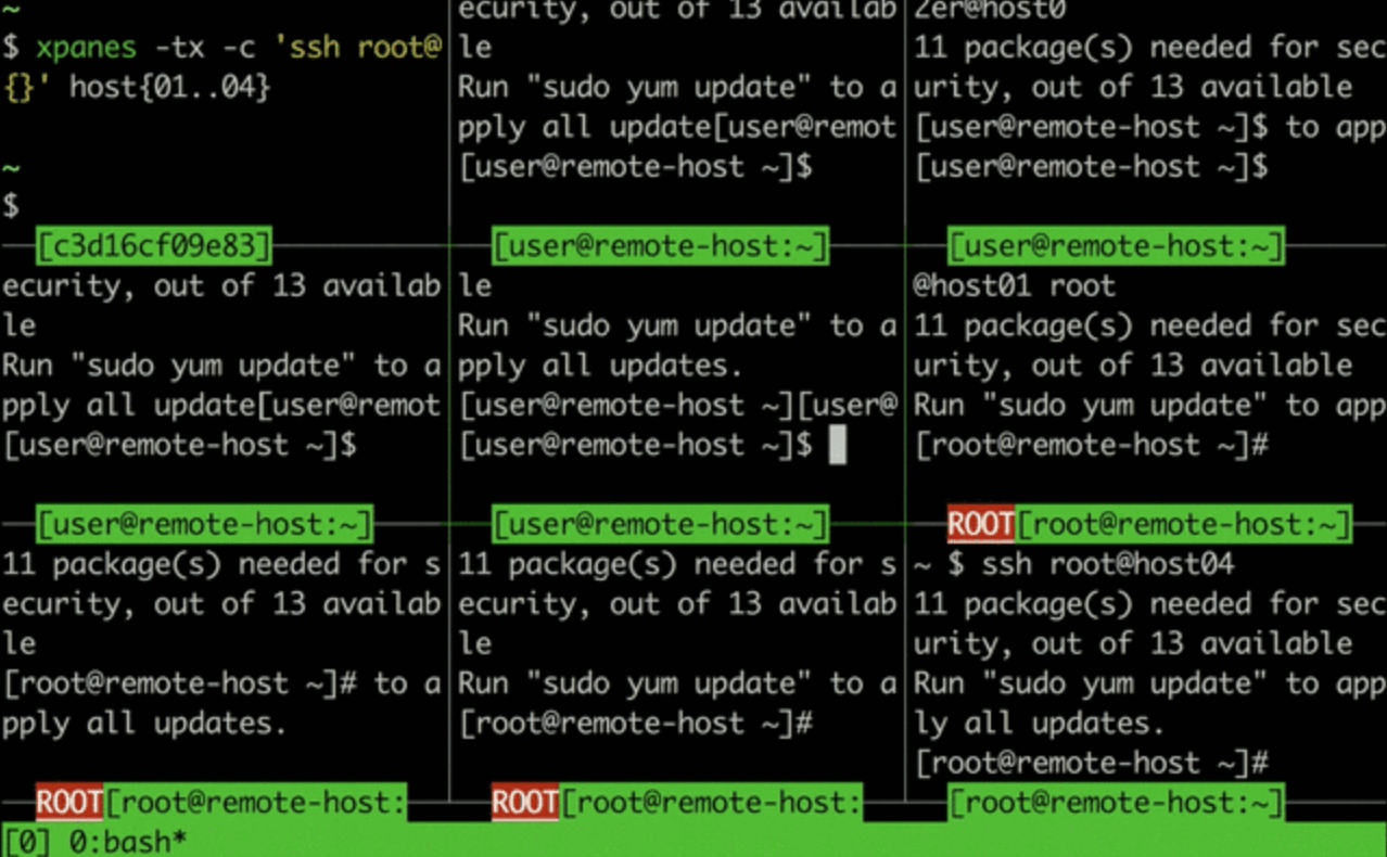 tmux-xpanes