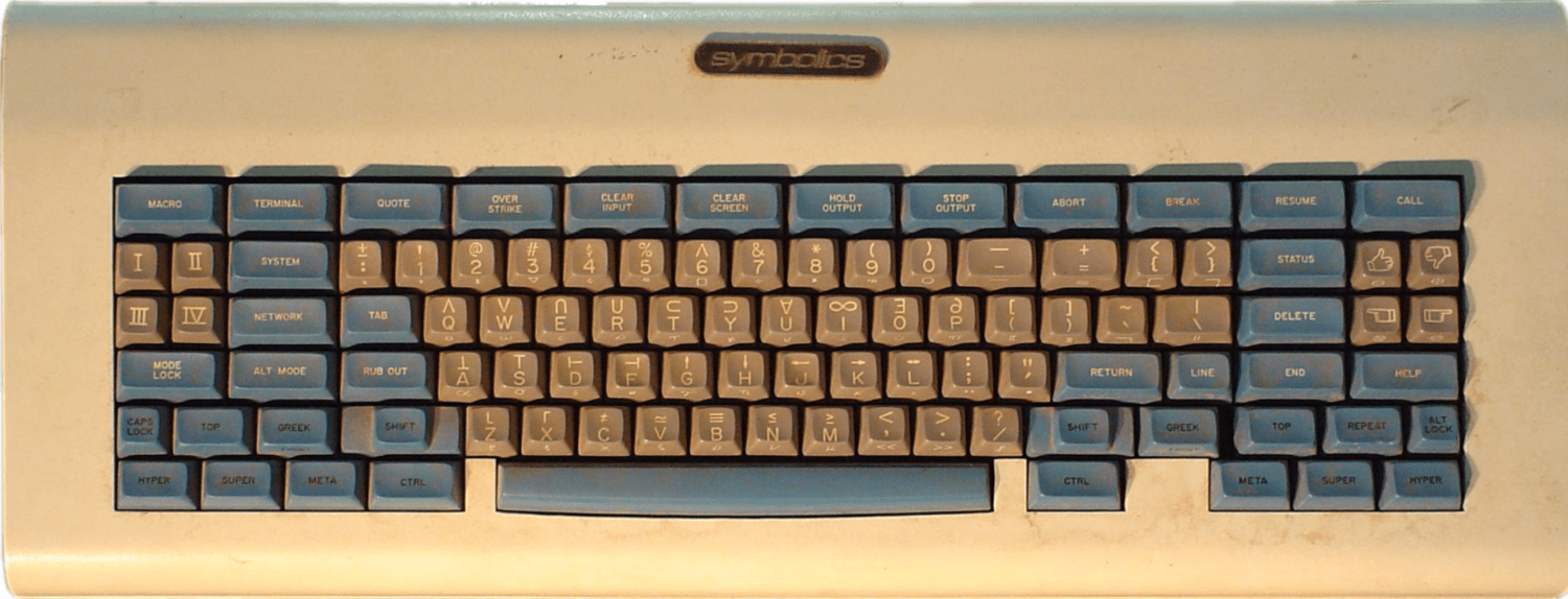 Space-cadet 키보드 이미지(소스: 위키피디아 Space-cadet keyboard 항목)