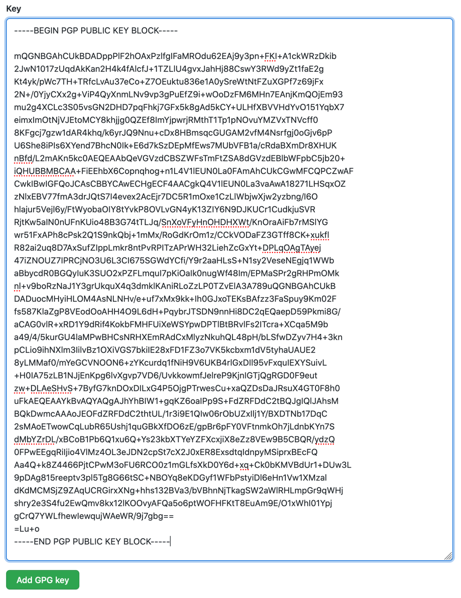 GPG 키를 깃허브(GitHub)에 등록합니다.