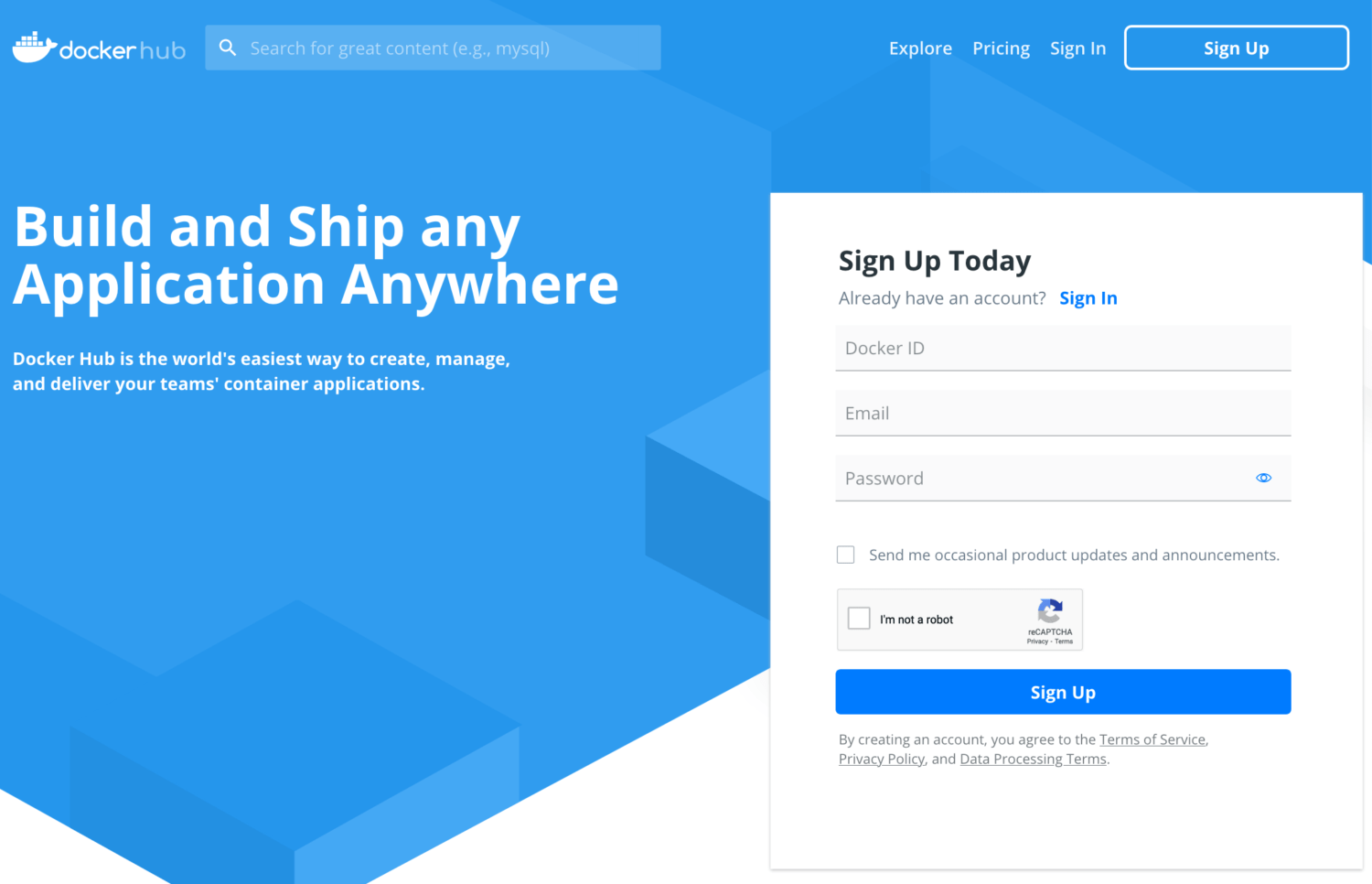 Docker Hub 웹 사이트